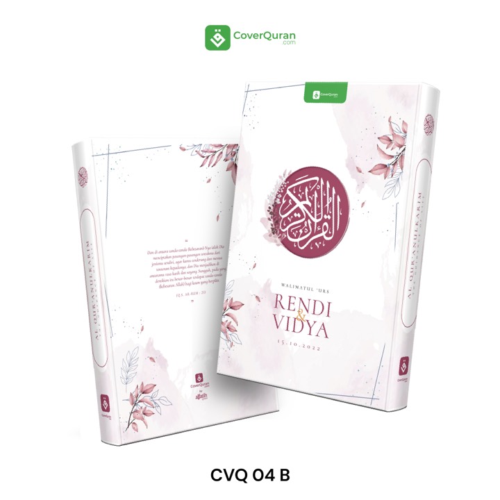 Contoh desain sampul Al-Qur'an custom tema pernikahan