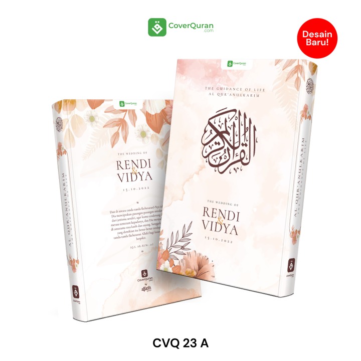 Contoh desain sampul Al-Qur'an custom tema pernikahan